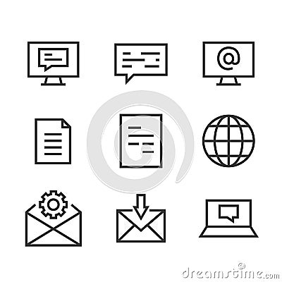 9 Contact line icon Stock Photo