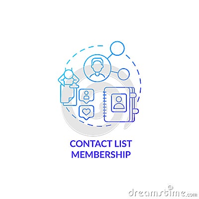 Contact list membership blue gradient concept icon Vector Illustration