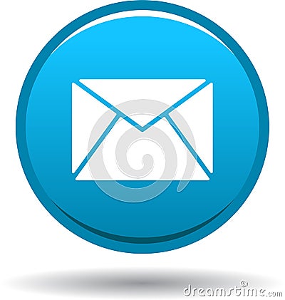 Contact mail icon web buttons blue Vector Illustration
