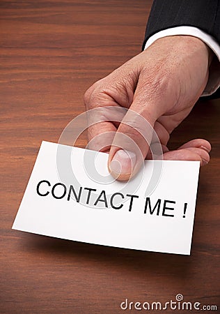 Contact Connect Business Card Stock Photo