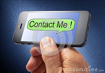 Contact Me Cell Phone Stock Photo