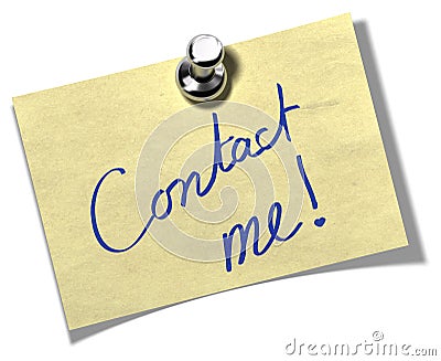 Contact me memo note Stock Photo