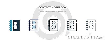 Contact notebook icon in different style vector illustration. two colored and black contact notebook vector icons designed in Vector Illustration