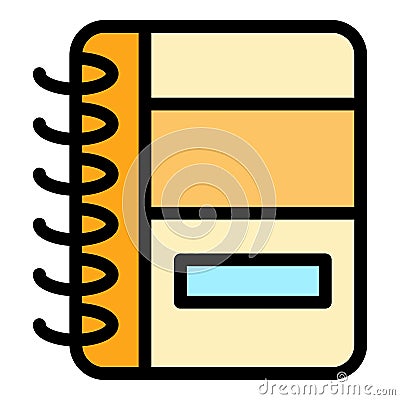 Contact notebook icon color outline vector Vector Illustration