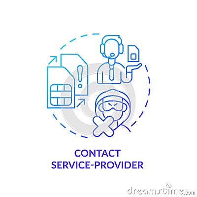 Contact service call center blue gradient concept icon Vector Illustration