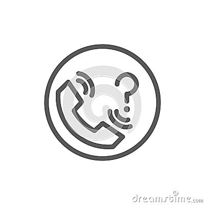 Contact support with question mark line icon. Vector Illustration