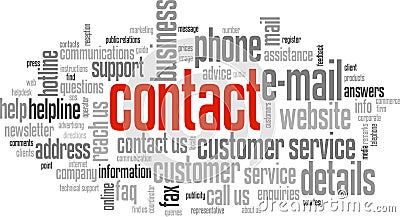 CONTACT Tag Cloud Stock Photo