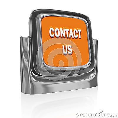 Contact Us Button Icon Cartoon Illustration