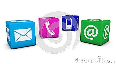 Contact Us Colorful Cubes Stock Photo