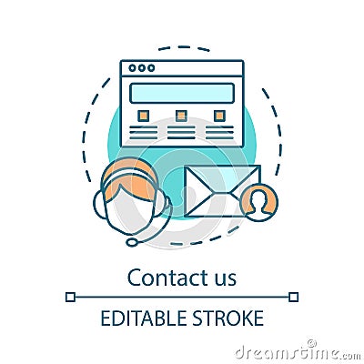 Contact us concept icon Vector Illustration