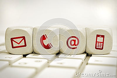 Contact us cubes Stock Photo