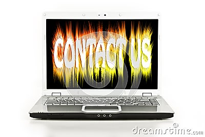 Contact Us Displayed On A Notebook Computer Screen Stock Photo