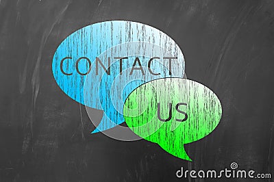 Contact us draw on blackboard Stock Photo