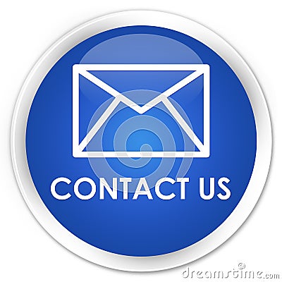 Contact us (email icon) premium blue round button Cartoon Illustration