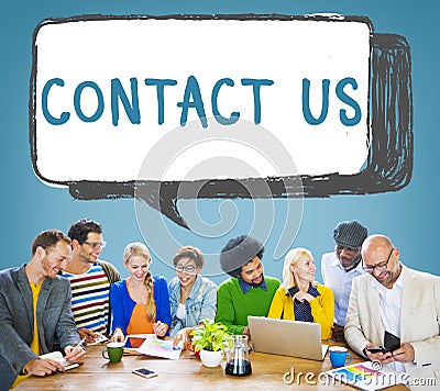 Contact Us Hotline Info Service Customer Care Concept Stock Photo