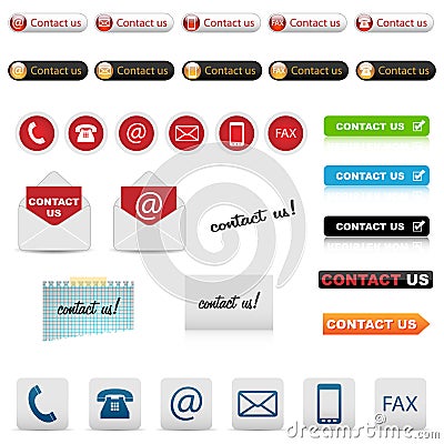 Contact us icons Vector Illustration