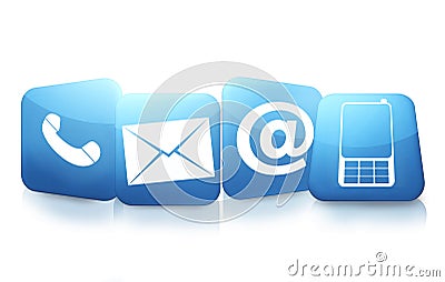 Contact us icons Stock Photo