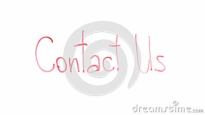 Contact us phrase written on glass, support service help to client, feedback Stock Photo