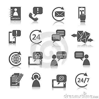 Contact Us Service Icons Vector Illustration