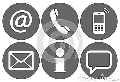 contact us six icons set Vector Illustration