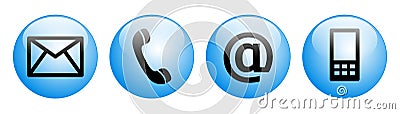 Contact us web buttons blue Vector Illustration