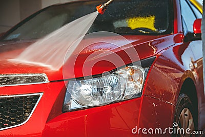 Contactless car wash self-service. Stock Photo
