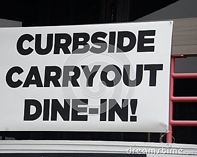 Contactless curbside pick-up at Eating Establishment Stock Photo