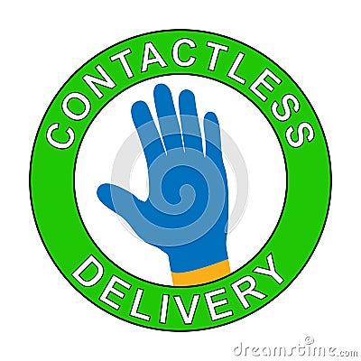 Contactless delivery left at the door Vector Illustration