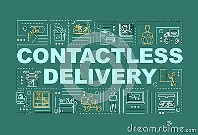 Contactless delivery word concepts banner Vector Illustration