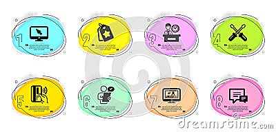 Contactless payment, Online video and Screwdriverl icons set. Vector Vector Illustration