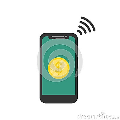 contactless payment technology Vector Illustration