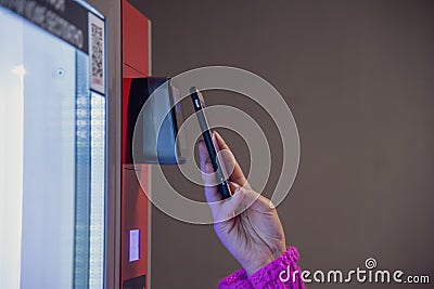 Contactless payment in vending machine Stock Photo