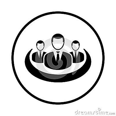 Contacts, communication, group, network, team icon. Black vector sketch. Vector Illustration