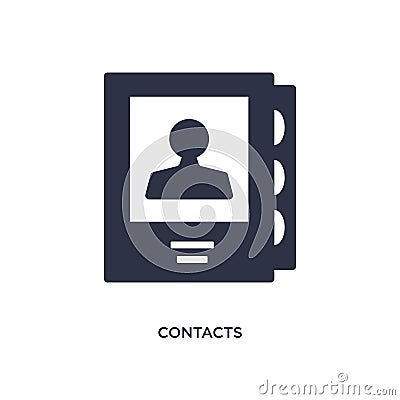 contacts icon on white background. Simple element illustration from communication concept Vector Illustration