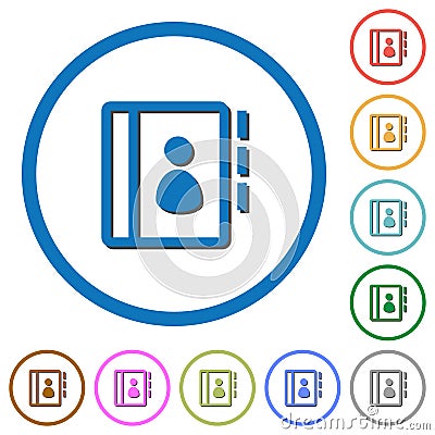 Contacts icons with shadows and outlines Stock Photo