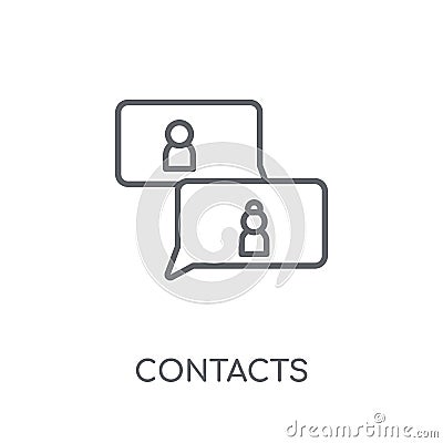 Contacts linear icon. Modern outline Contacts logo concept on wh Vector Illustration