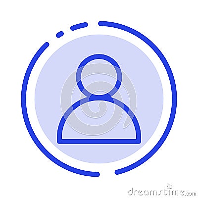 Contacts, Mane, Twitter Blue Dotted Line Line Icon Vector Illustration