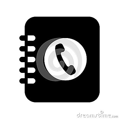 Contacts, notebook, phone book black color icon Vector Illustration
