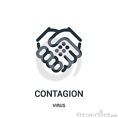 contagion icon vector from virus collection. Thin line contagion outline icon vector illustration Vector Illustration