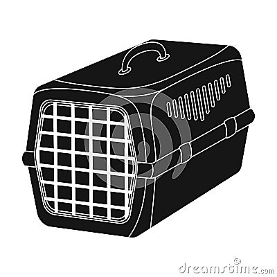 Container for animals.Pet shop single icon in black style vector symbol stock illustration web. Vector Illustration