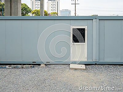 The container box for use to the temporary office room Stock Photo