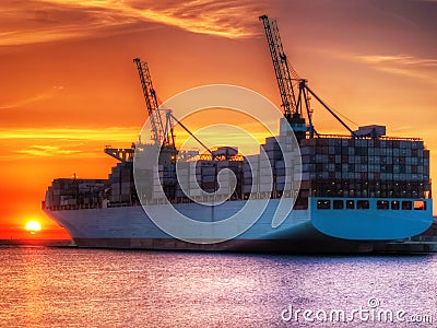 Container Cargo Ship Stock Photo