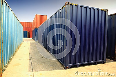 Container,container ship in import export and business logistic. Stock Photo