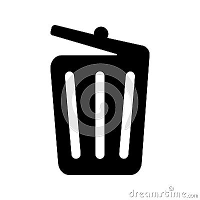 Container, discard, dustbin icon. Black vector graphics Stock Photo