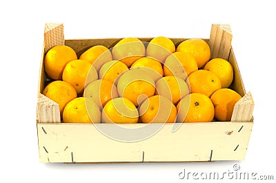 Container filled with mandarins Stock Photo