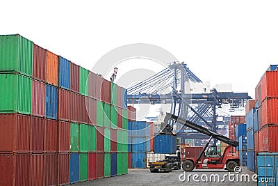 Container Forklift Stock Photo