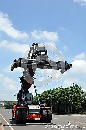 Container Forklift Stock Photo