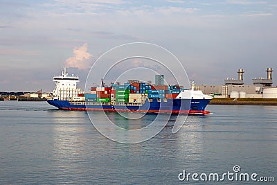 Container freighter ship Editorial Stock Photo