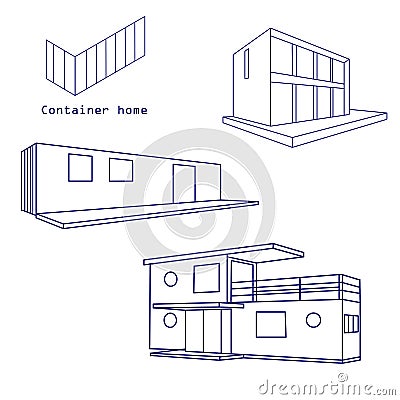 Container house building with logo vector isolated Vector Illustration