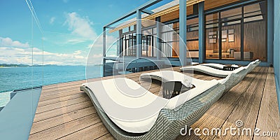 Container house with pool Stock Photo